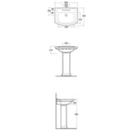 Lavabo RAK serie Washington con troppo pieno L. 65 cm - Bianco