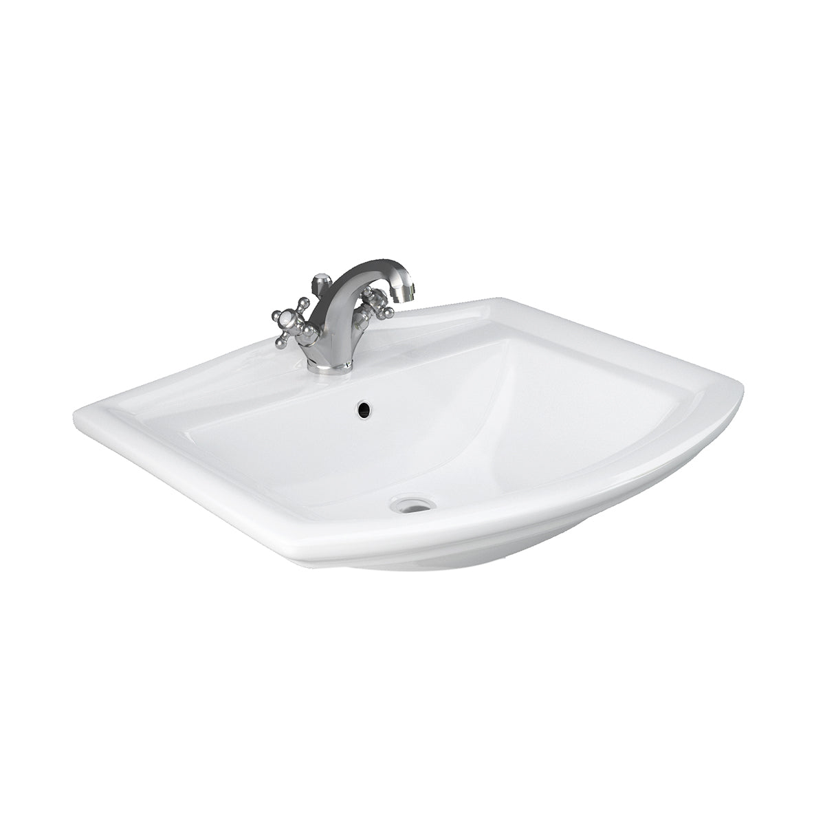 Lavabo RAK serie Washington con troppo pieno L. 75 cm - Bianco