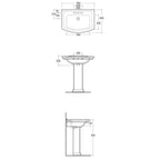 Lavabo RAK serie Washington con troppo pieno L. 75 cm - Bianco