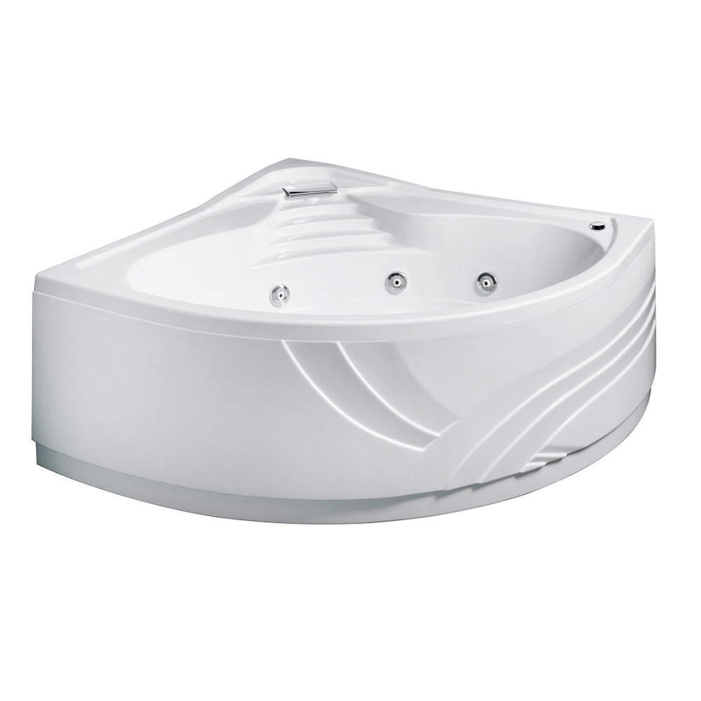 Vasca idromassaggio modello Procida con flusso a cascata in acrilico e Abs cm 140x140