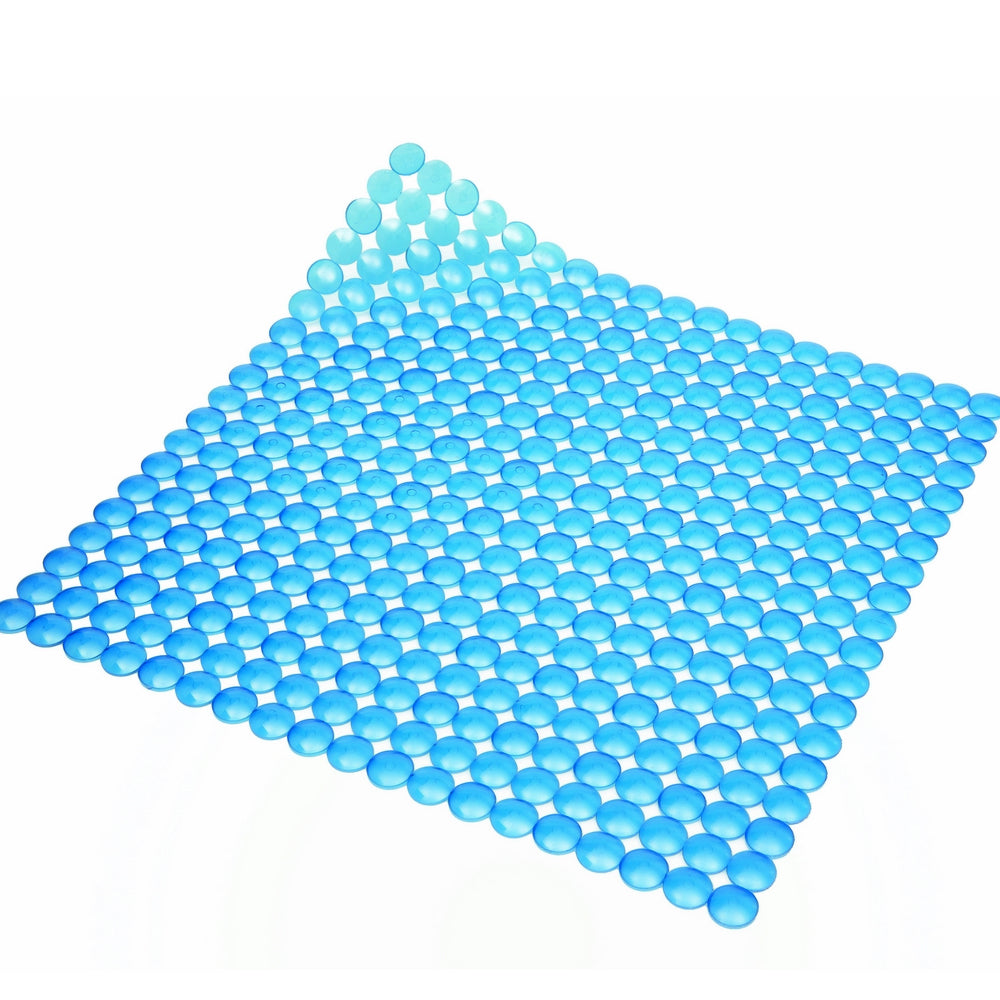 Tappeto antiscivolo per doccia in PVC Blu cm 52x52
