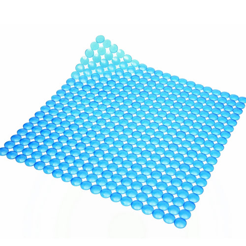 Tappeto antiscivolo per doccia in PVC Blu cm 52x52