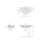 Lavabo sospeso in ceramica serie M2 di Ceramica Galassia -  Bianco lucido 85cm