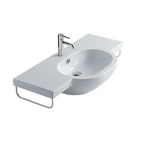 Lavabo sospeso in ceramica serie M2 di Ceramica Galassia -  Bianco lucido 100cm