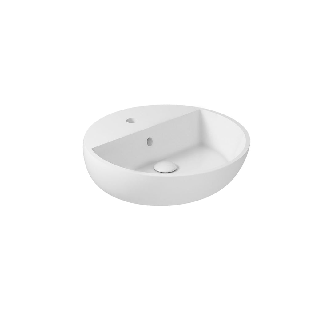 Lavabo da appoggio in ceramica serie M2/Eden di Ceramica Galassia -  Bianco lucido diam. 48xh14cm