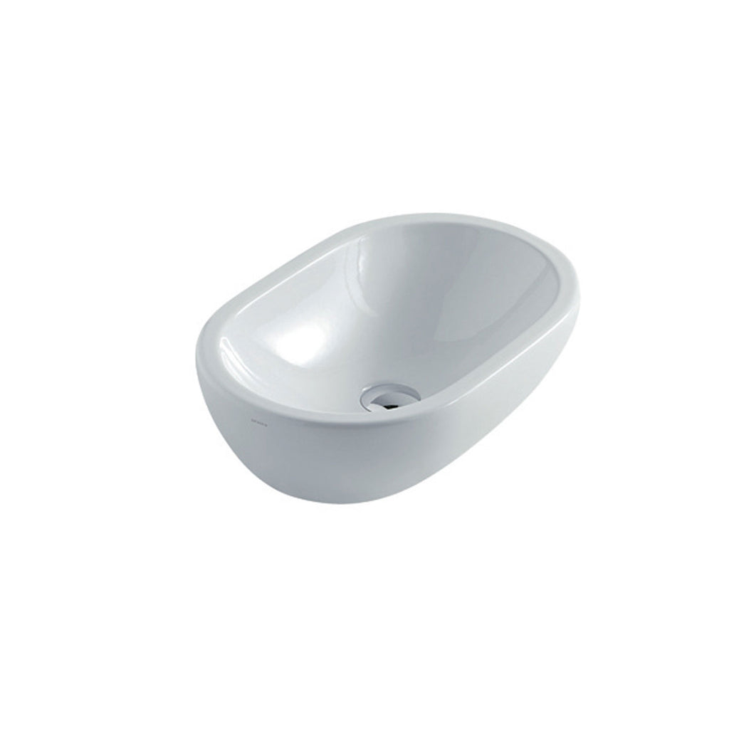Lavabo ciotola da appoggio in ceramica serie M2 di Ceramica Galassia -  Bianco lucido 54x35xh15 cm