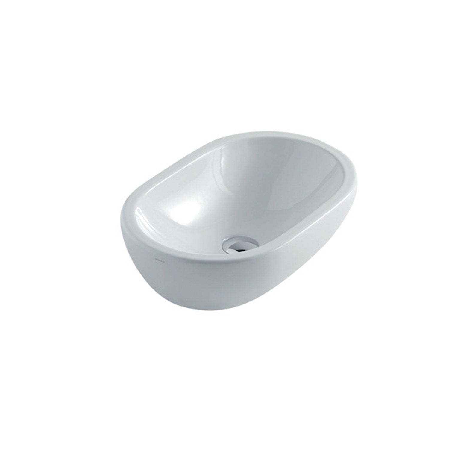 Lavabo ciotola da appoggio in ceramica serie M2 di Ceramica Galassia -  Bianco lucido 54x35xh15 cm