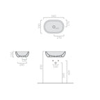 Lavabo ciotola da appoggio in ceramica serie M2 di Ceramica Galassia -  Bianco lucido 54x35xh15 cm
