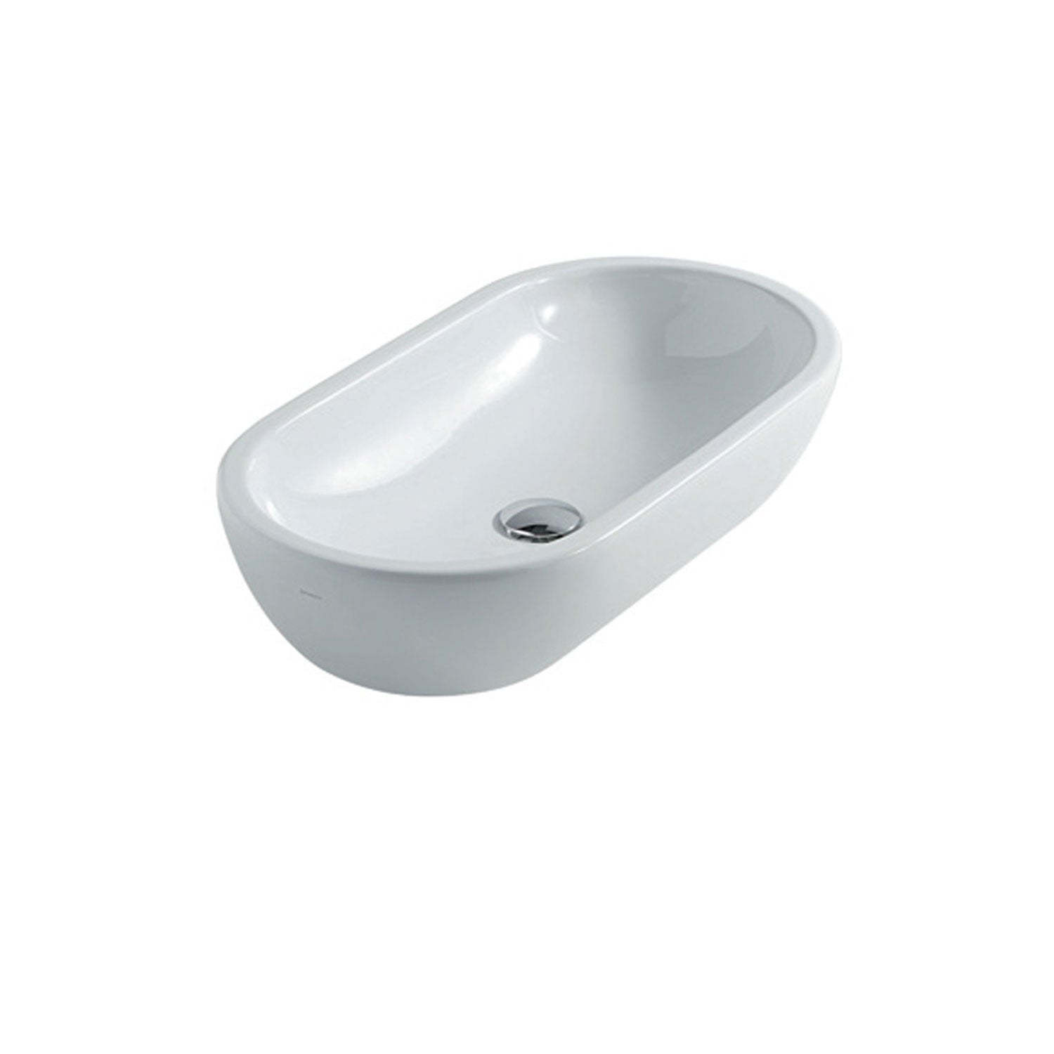 Lavabo ciotola da appoggio in ceramica serie M2 di Ceramica Galassia -  Bianco lucido 70x37xh15 cm