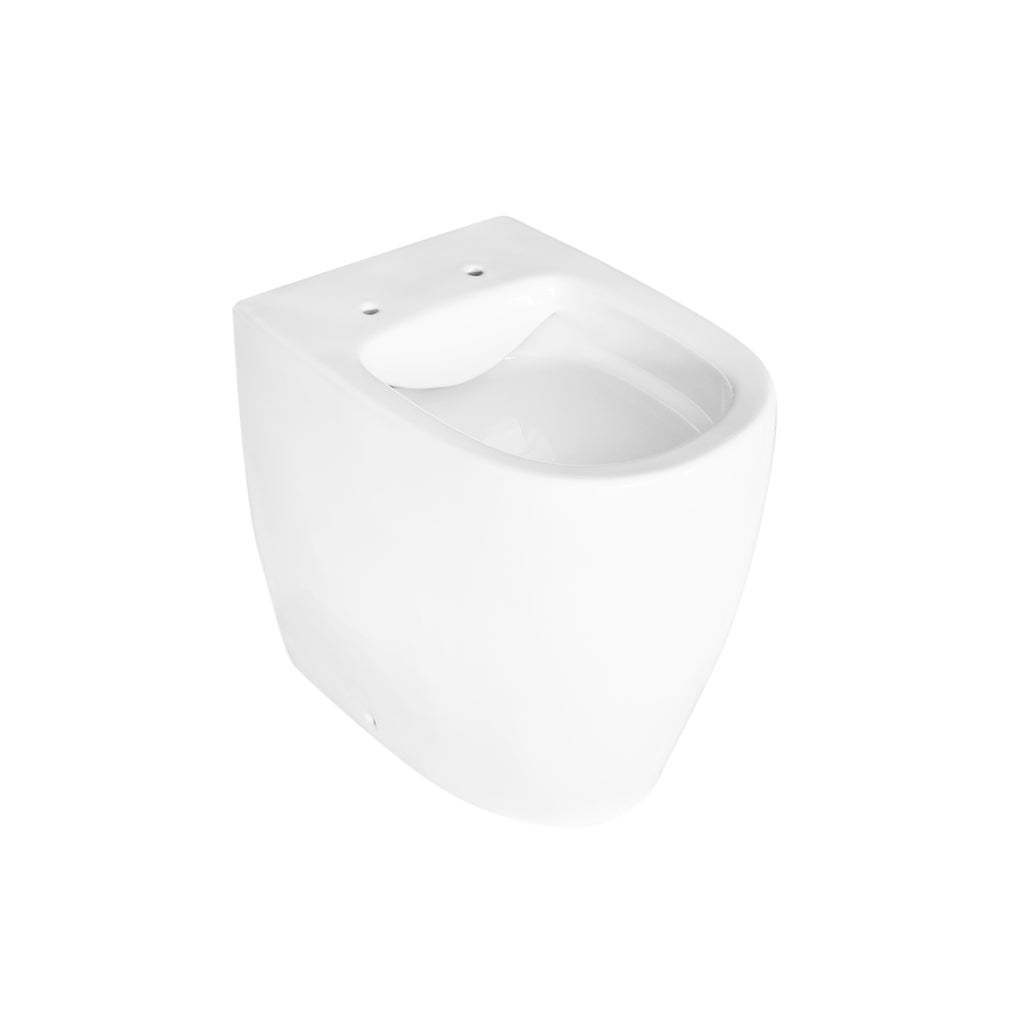 Coppia di sanitari filomuro Orchidea di Linpha Sanitary cm 36x53 bidet wc senza brida e copriwater