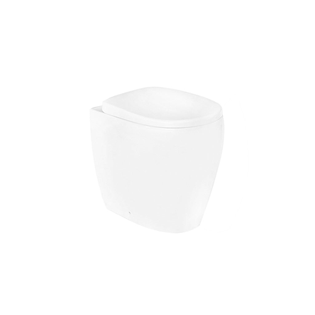 Coppia di sanitari filomuro Orchidea di Linpha Sanitary cm 36x53 bidet wc senza brida e copriwater