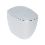 Sanitari filomuro con bidet e wc Rimless a scarico universale e sedile soft close modello Citterio di Geberit cm 56