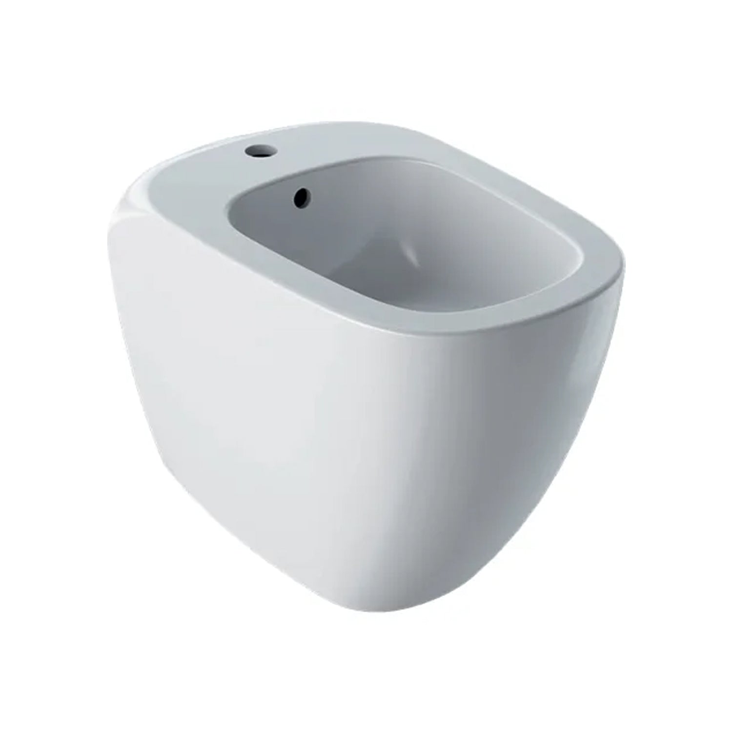 Sanitari filomuro con bidet e wc Rimless a scarico universale e sedile soft close modello Citterio di Geberit cm 56