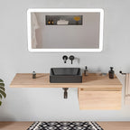 Lavabo da appoggio rettangolare BathCore serie Viva 48x37 cm senza troppopieno - Nero opaco