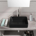 Lavabo da appoggio rettangolare BathCore serie Viva 48x37 cm senza troppopieno - Nero opaco
