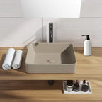 Lavabo da appoggio rettangolare BathCore serie Viva 48x37 cm senza troppopieno - Tortora opaco