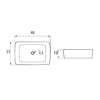 Lavabo da appoggio rettangolare BathCore serie Viva 48x37 cm senza troppopieno - Grigio Opaco