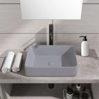Lavabo da appoggio rettangolare BathCore serie Viva 48x37 cm senza troppopieno - Grigio Opaco