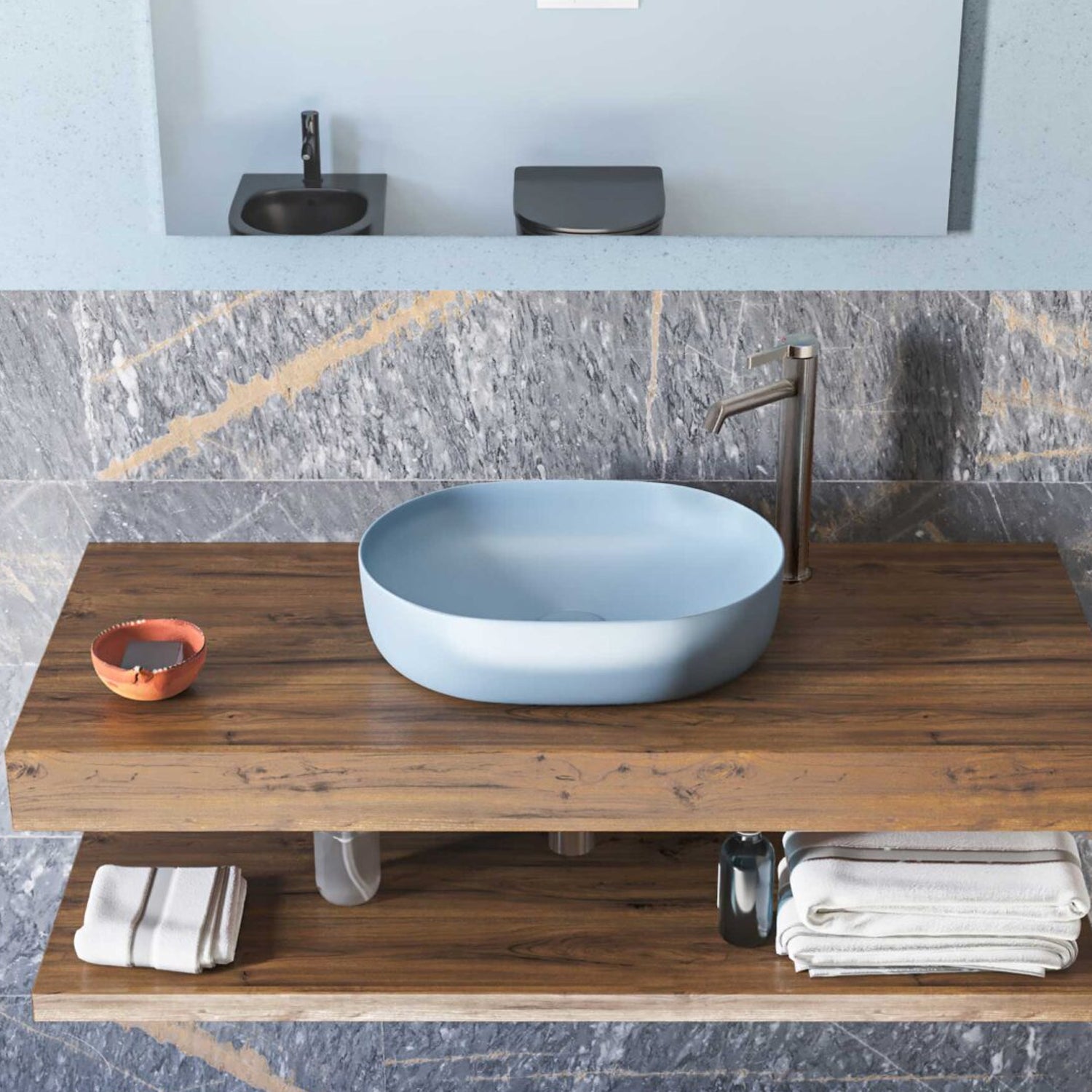 Lavabo da appoggio Slim ovale BathCore serie Viva 49x35