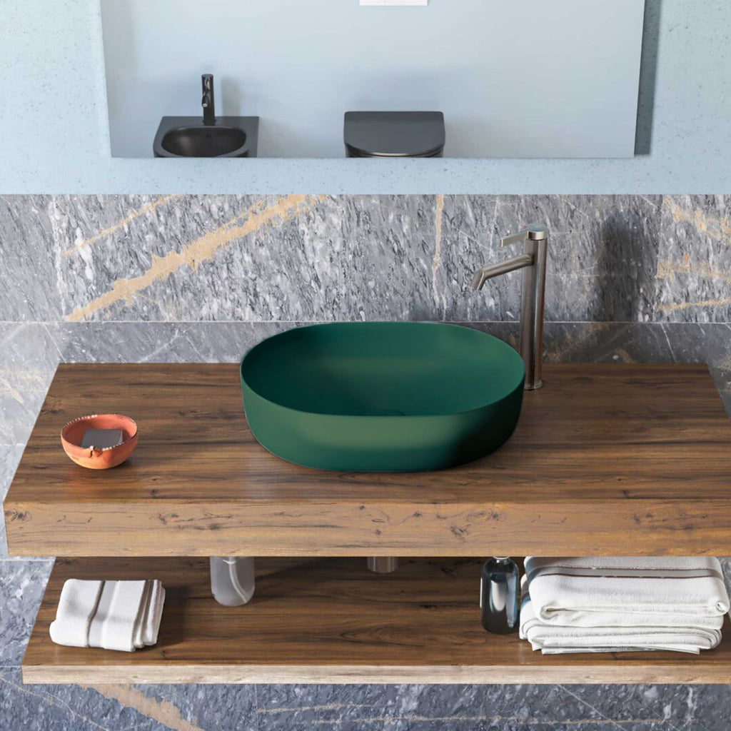 Lavabo da appoggio Slim ovale BathCore serie Viva 49x35