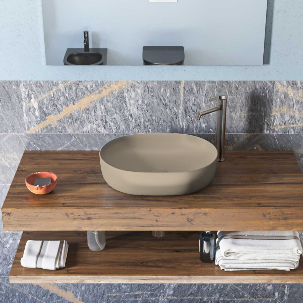 Lavabo da appoggio Slim ovale BathCore serie Viva 49x35