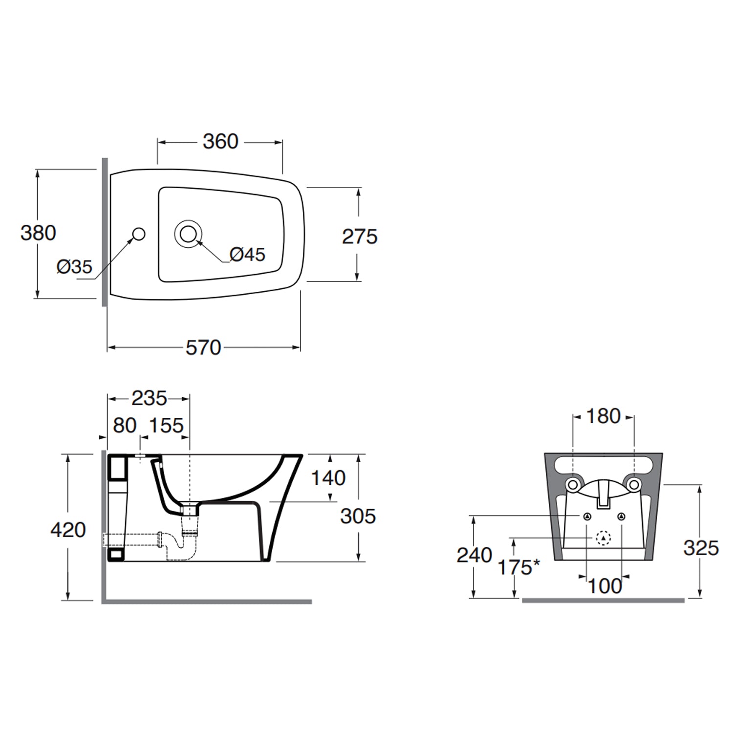Coppia sanitari sospesi Azzurra serie Hera 57x38x30