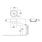 Lavabo rotondo Azzurra serie Forma Ã¸35x14 cm - Bianco lucido