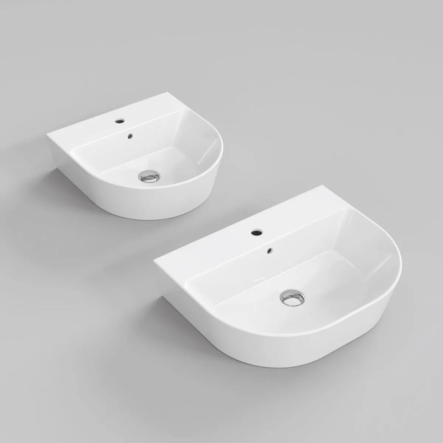 Lavabo sospeso/appoggio 65x50 cm Serie Forma di Azzurra Ceramica - Bianco Lucido