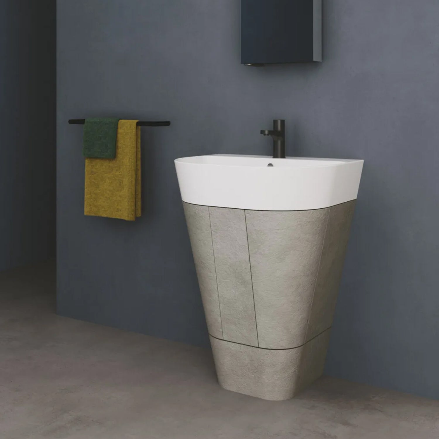 Lavabo sospeso/appoggio 65x50 cm Serie Forma di Azzurra Ceramica - Bianco Lucido