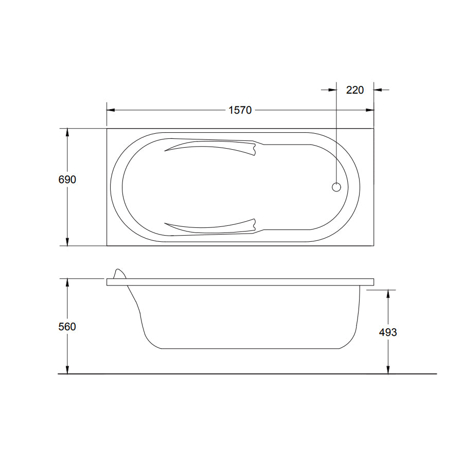 Vasca Idromassaggio Deniza 160X70  con Accensione Digitale Relax Idrosystem