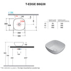 Lavabo d'appoggio Ceramica Globo T-Edge bianco opaco 38x38 h.16 cm