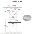 Lavabo da appoggio bianco opaco Ceramica Globo T-Edge Ã˜ 45 h.16 cm