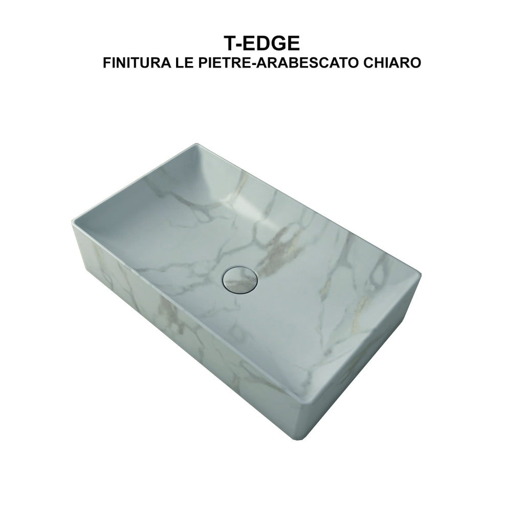 Lavabo d'appoggio arabescato chiaro Ceramica Globo Le Pietre 61x37 h.14 cm