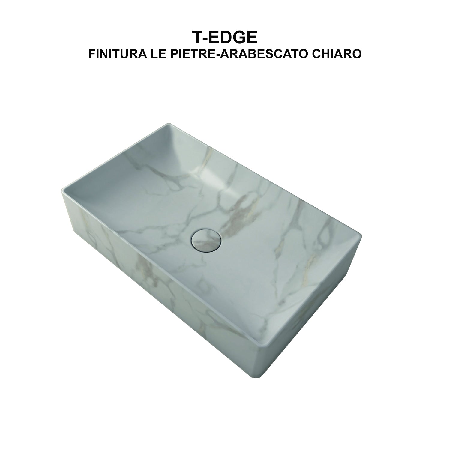 Lavabo d'appoggio arabescato chiaro Ceramica Globo Le Pietre 61x37 h.14 cm