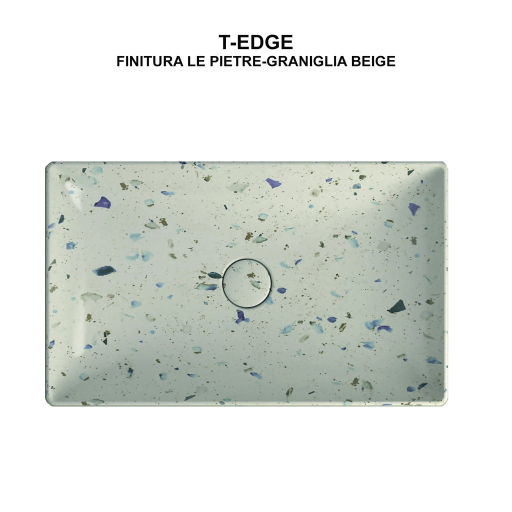 Lavabo d'appoggio graniglia beige Ceramica Globo Le Pietre 61x37 h.14 cm