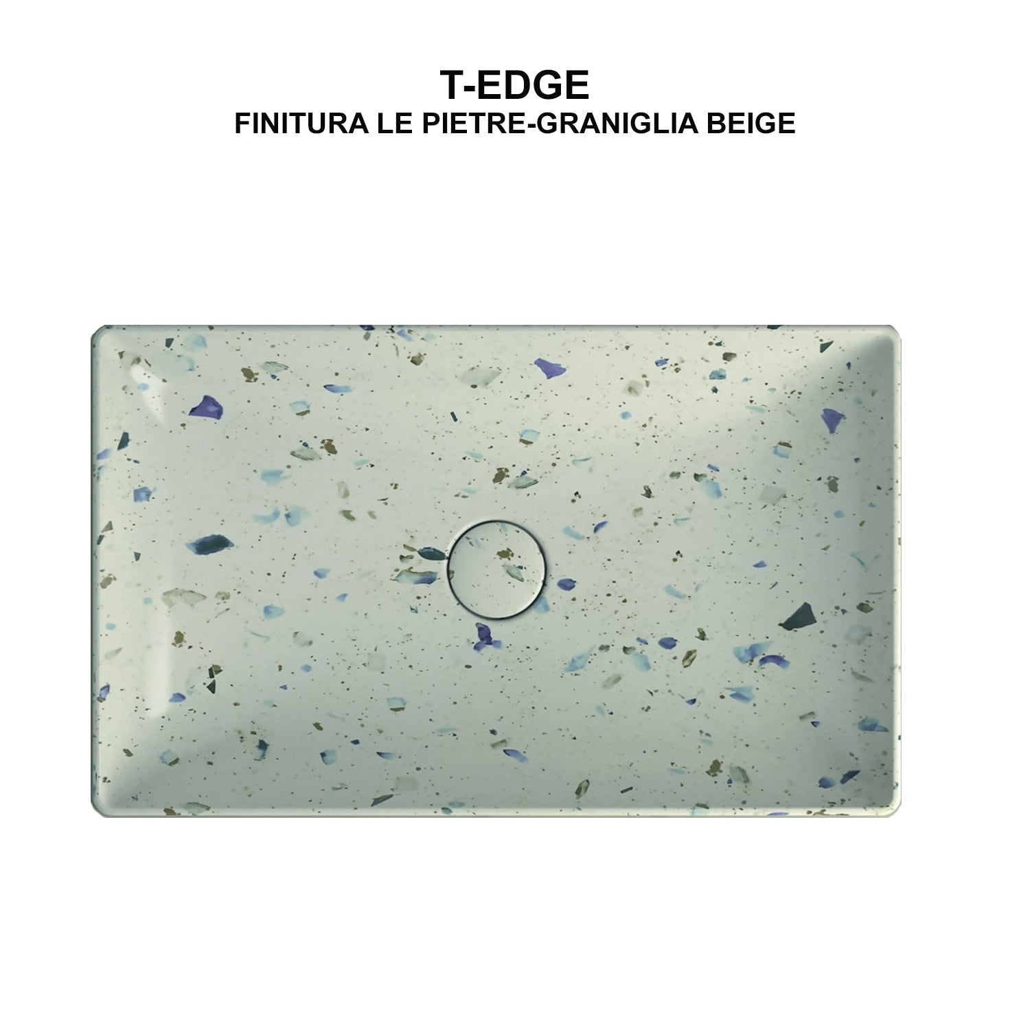 Lavabo d'appoggio graniglia beige Ceramica Globo Le Pietre 61x37 h.14 cm