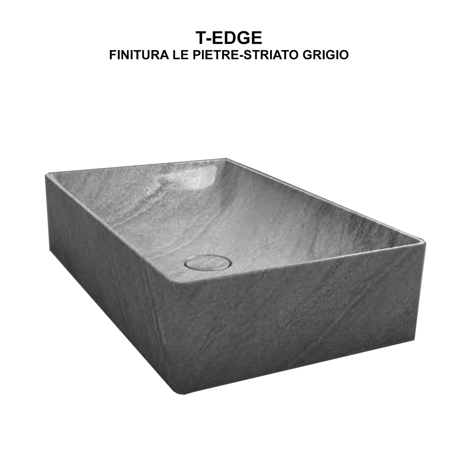 Lavabo d'appoggio striato grigio Ceramica Globo Le Pietre 61x37 h.14 cm