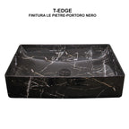 Lavabo d'appoggio portoro nero Ceramica Globo Le Pietre 61x37 h.14 cm