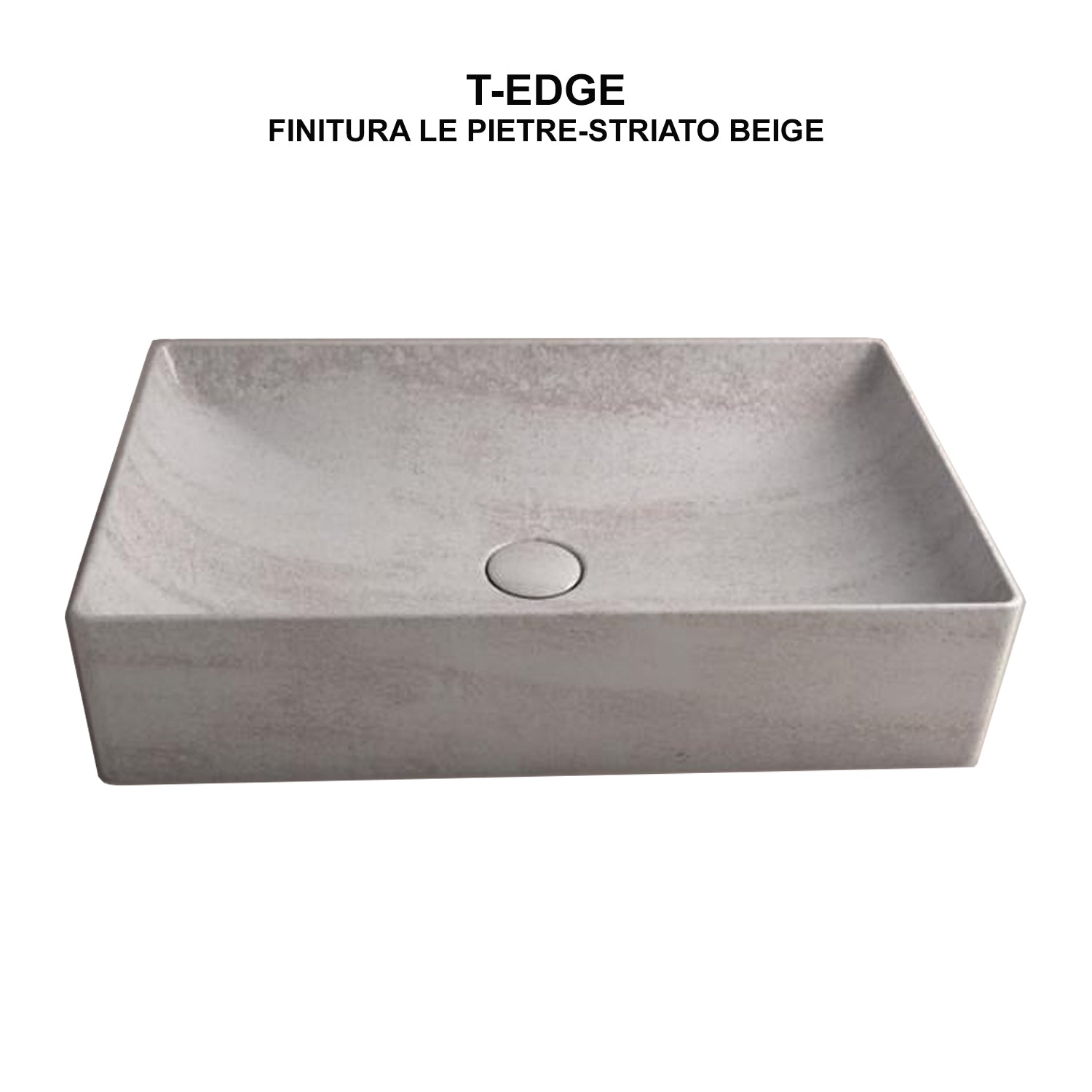 Lavabo d'appoggio striato beige Ceramica Globo Le Pietre 61x37 h.14 cm