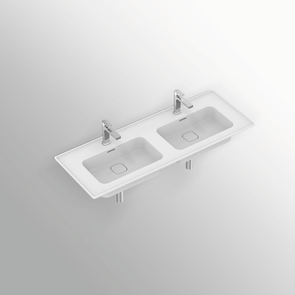 Lavabo sospeso da 120 cm con doppia vasca Ideal Standard Strada II copripiletta in ceramica
