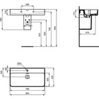 Lavabo sospeso da 80 cm Ideal Standard Strada II foro centrale aperto per rubinetteria