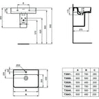 Lavabo sospeso da 50 cm Ideal Standard Strada II foro centrale aperto per rubinetteria