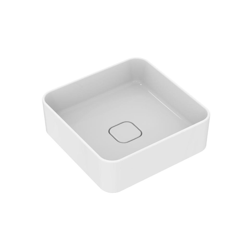 Lavabo d'appoggio 40x40 Ideal Standard Strada II senza foro rubinetto e troppopieno