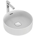 Lavabo d'appoggio 45x45 Ideal Standard Strada II con troppopieno e senza foro rubinetto