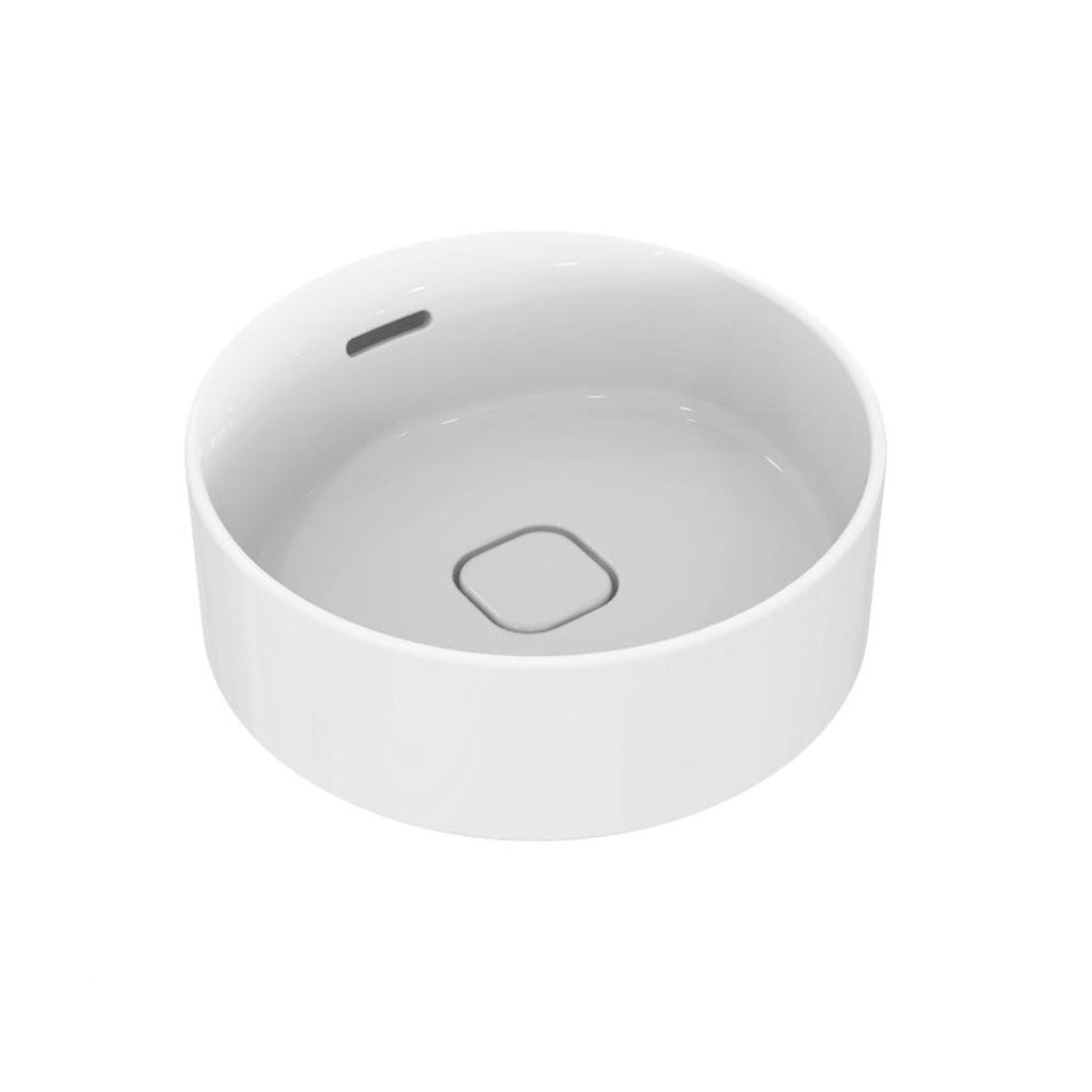 Lavabo d'appoggio 38x38 Ideal Standard Strada II con troppopieno e senza foro rubinetto