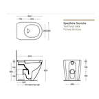 Sanitari filoparete Althea Cover in ceramica con sedile - Bianco Opaco