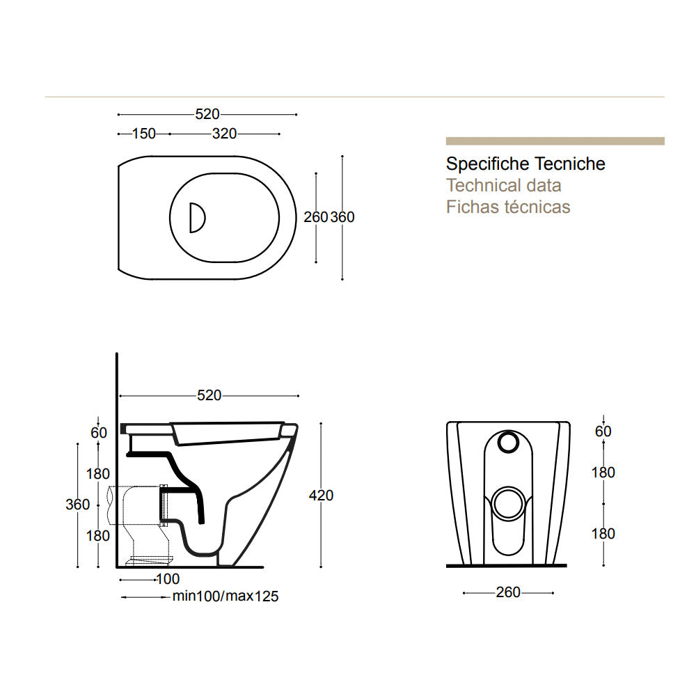 Sanitari filoparete Althea Cover in ceramica con sedile - Bianco Opaco