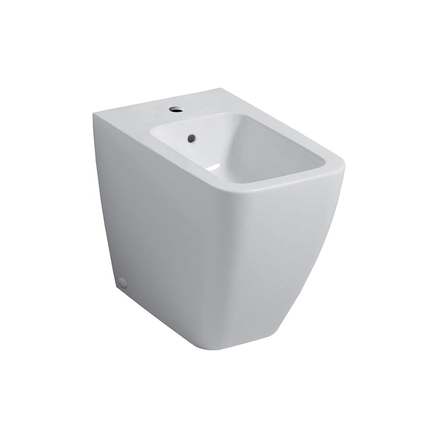 Sanitari filomuro con bidet e wc Rimless a scarico universale e sedile soft close modello Metrica Pozzi Ginori cm 56