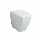 Sanitari filomuro con bidet e wc Rimless a scarico universale e sedile soft close modello Metrica Pozzi Ginori cm 56