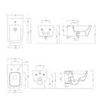 Sanitari sospesi bidet e wc Rimless con sedile tradizionale modello Metrica Pozzi Ginori cm 54